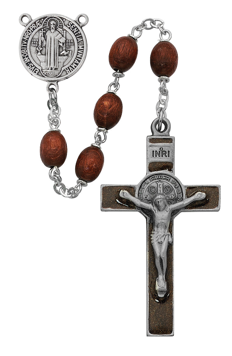 Brown Wood St. Benedict Rosary