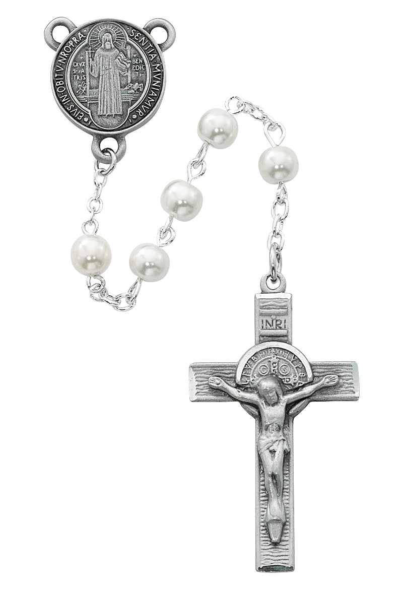 Pearl Like Glass St. Benedict Rosary