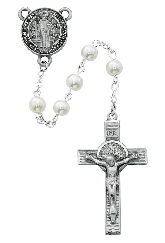 Pearl Like Glass St. Benedict Rosary