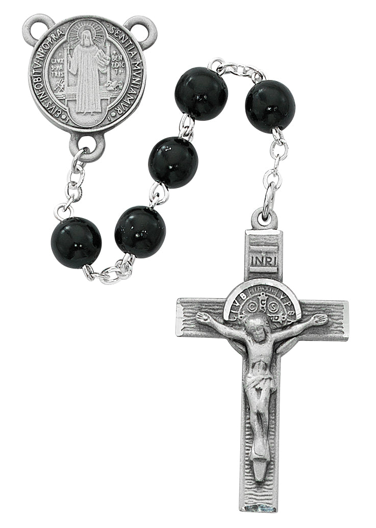 Black Wood St. Benedict Rosary  (R545DF)