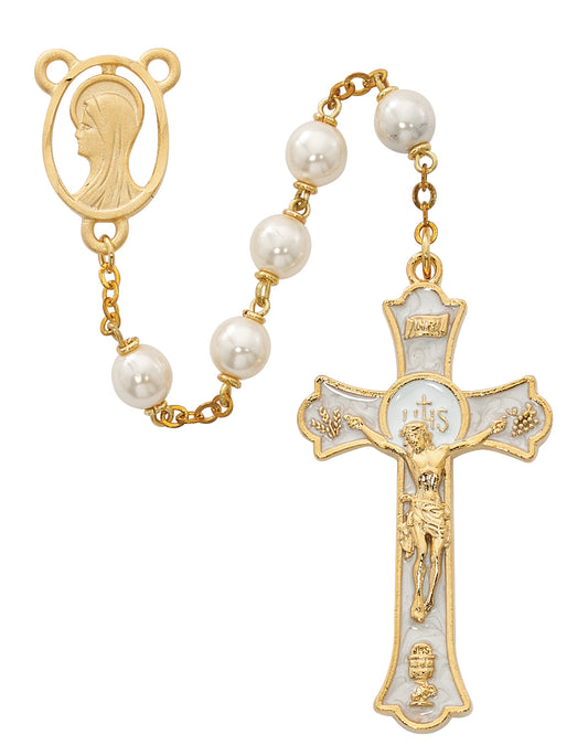Pearl Like Holy Mass Crucifix Rosary