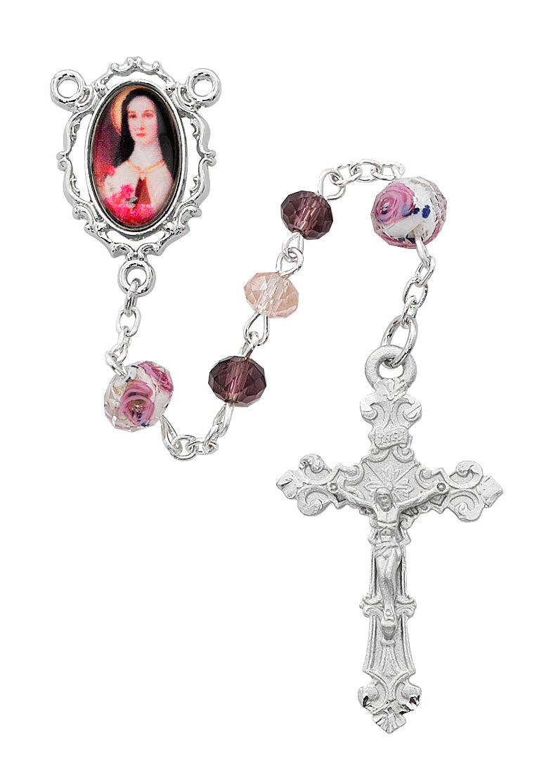 Multi Pink Crystal Therese Rosary