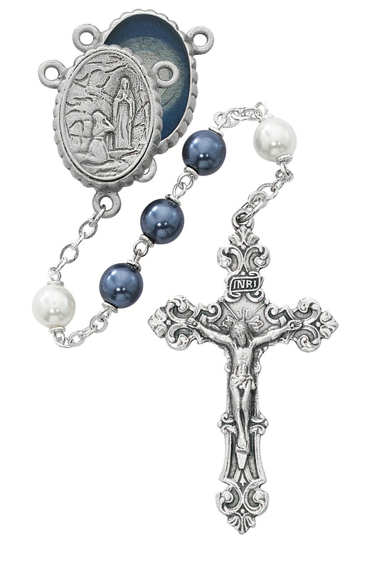 Blue and White Lourdes Rosary