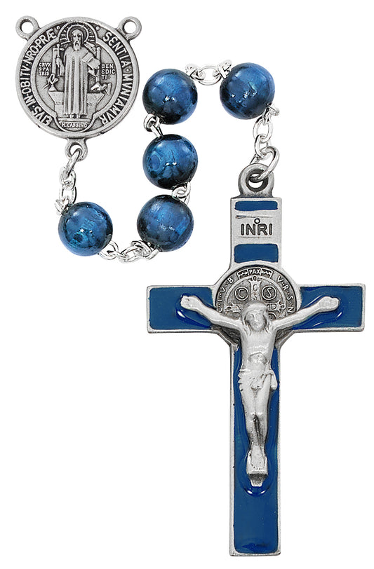 Blue Wood St. Benedict Rosary