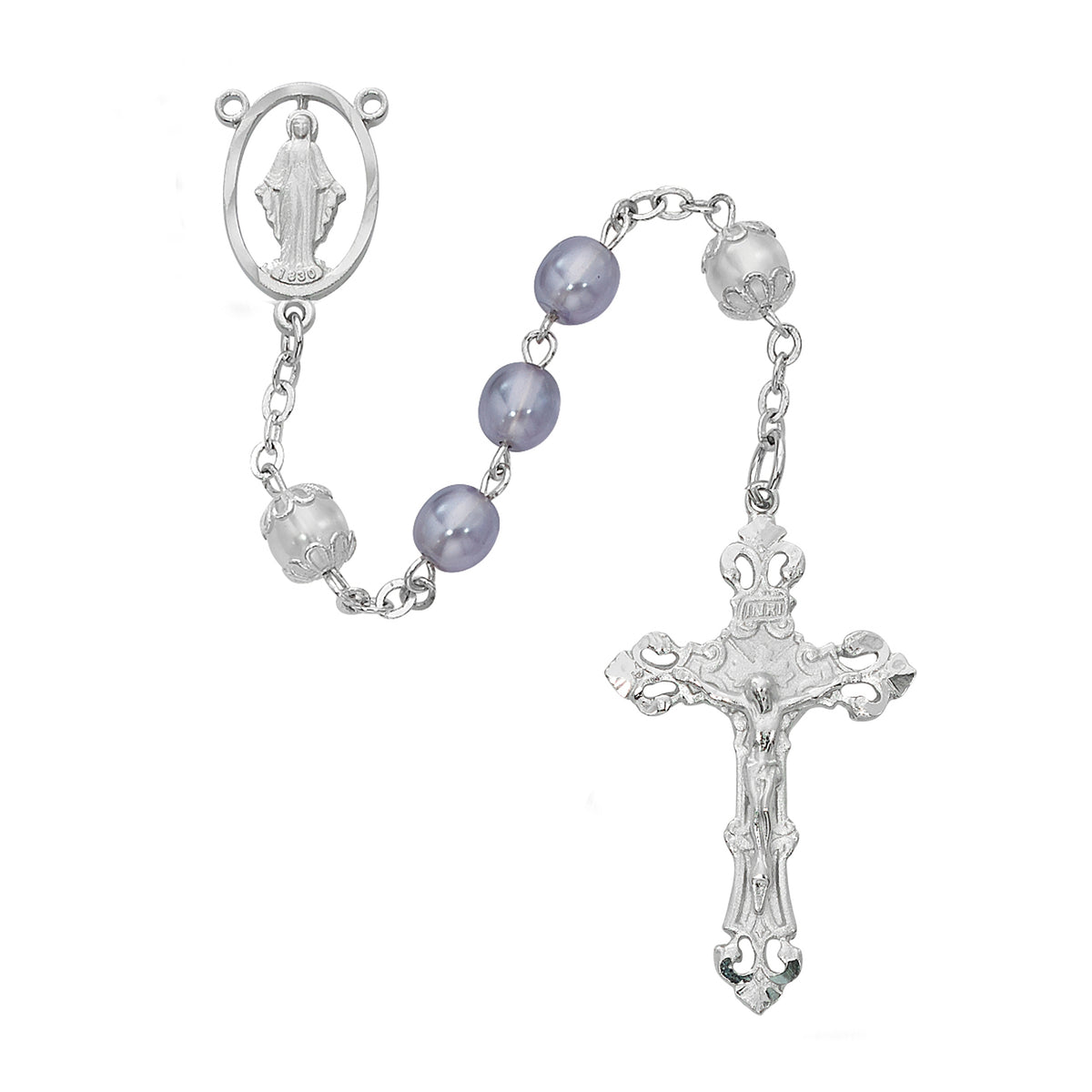 Lavender With White Our Father Rosary