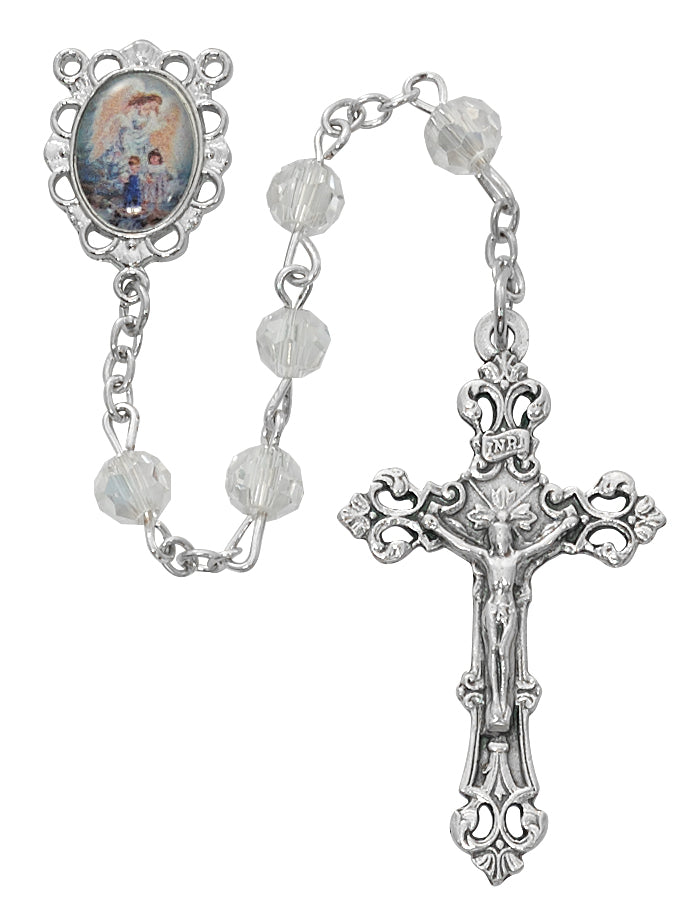 Baby Guardian Angel Rosary - 6mm Crystal Beads
