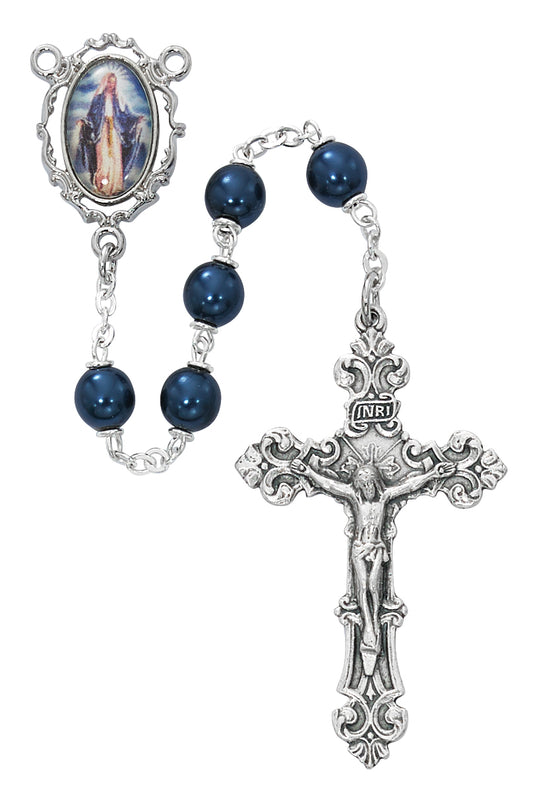 Blue Our Lady of Grace Decal Rosary