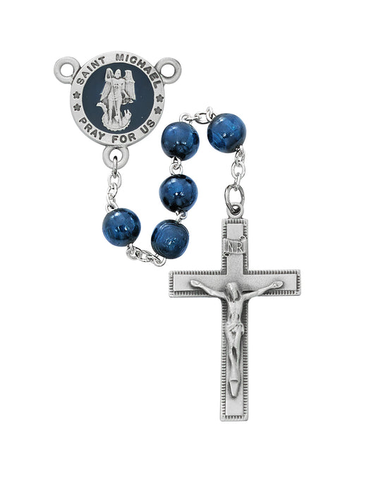 Blue Wood St. Michael Rosary  (R772F)