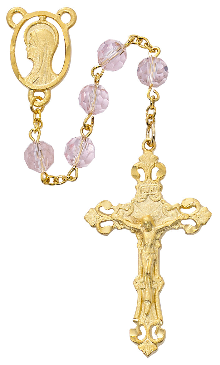 Rose Crystal Gold Rosary