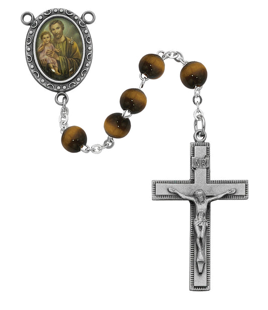 Tiger Eye St. Joseph Rosary