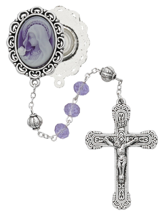 Violet Cameo Rosary