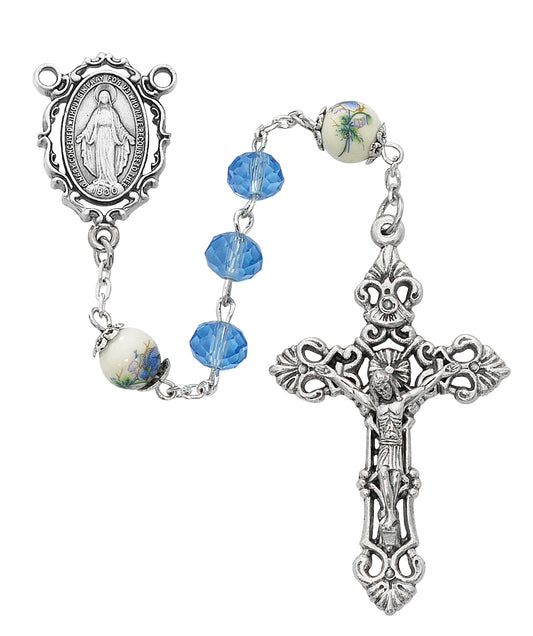 Blue Miraculous Rosary  (R918F)