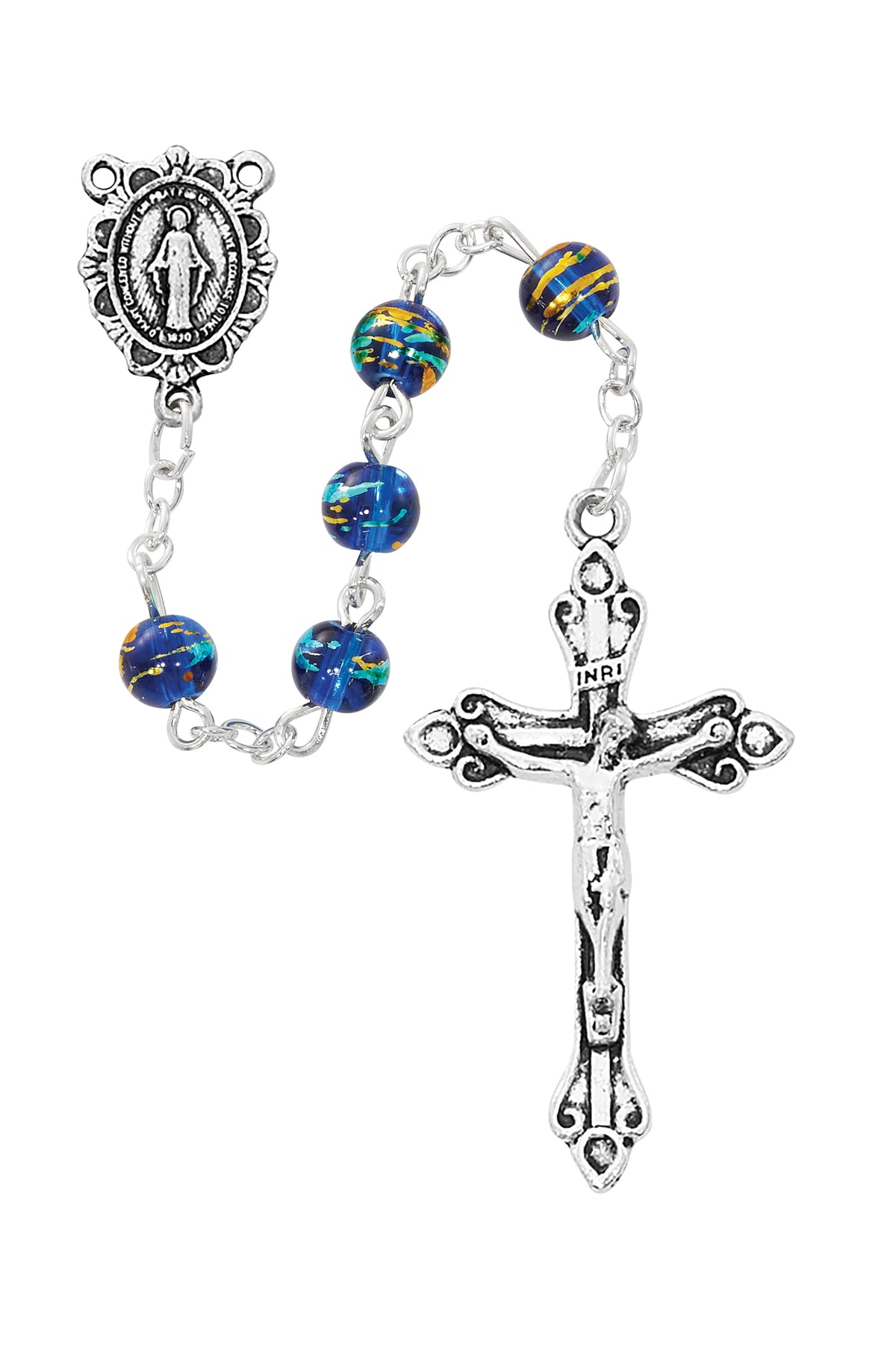 Blue Multi-Color Rosary