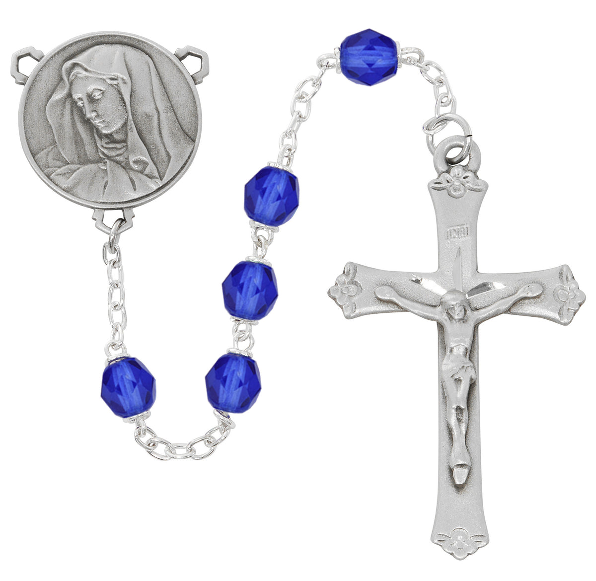Dark Blue Aurora Our Lady of Sorrows Rosary