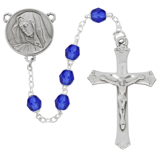 Dark Blue Aurora Our Lady of Sorrows Rosary