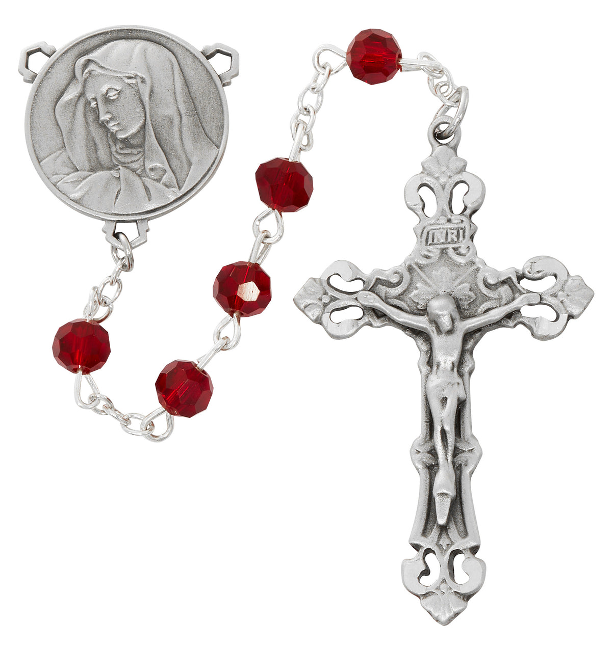 Garnet Crystal Our Lady of Sorrows Rosary