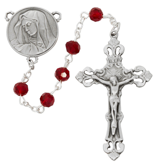 Garnet Crystal Our Lady of Sorrows Rosary