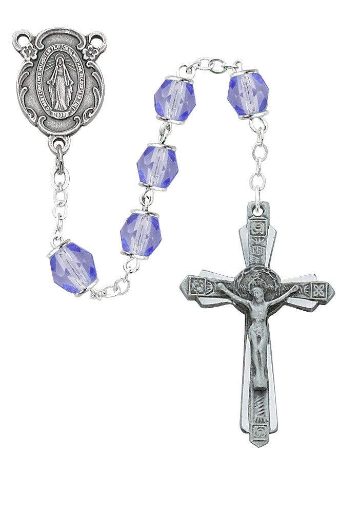 Periwinkle Silver Oxide Rosary